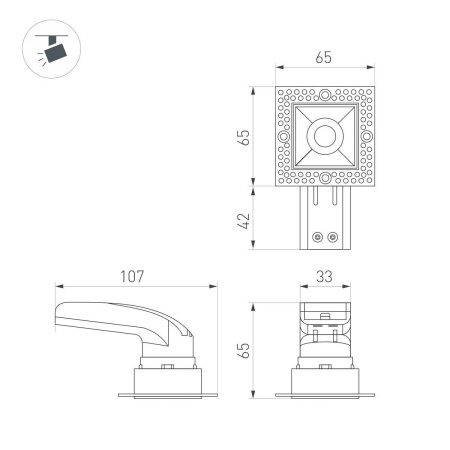 Встраиваемый светодиодный светильник Arlight MS-Rialto-Trimless-S40x40-9W Warm3000 048321