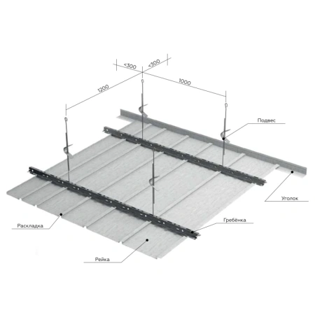 Рейка открытого типа Албес Немецкий 85 мм 3 м металлик