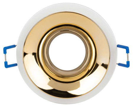 Светильник встраиваемый декоративный ЭРА KL103 WH/GD под лампу MR16 GU5.3 белый/золото Б0056351