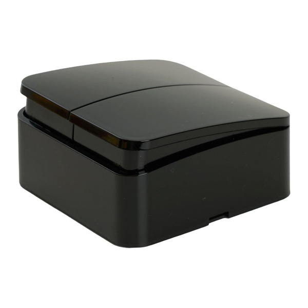 Выключатель двухклавишный Stekker София черный MSW10-20-02 49293