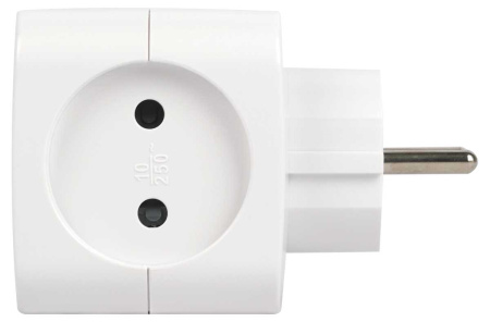 Разветвитель электрический ЭРА SP-2-USB-W на 2 розетки + 2xUSB 2400mA без заземления 10А белый Б0049531