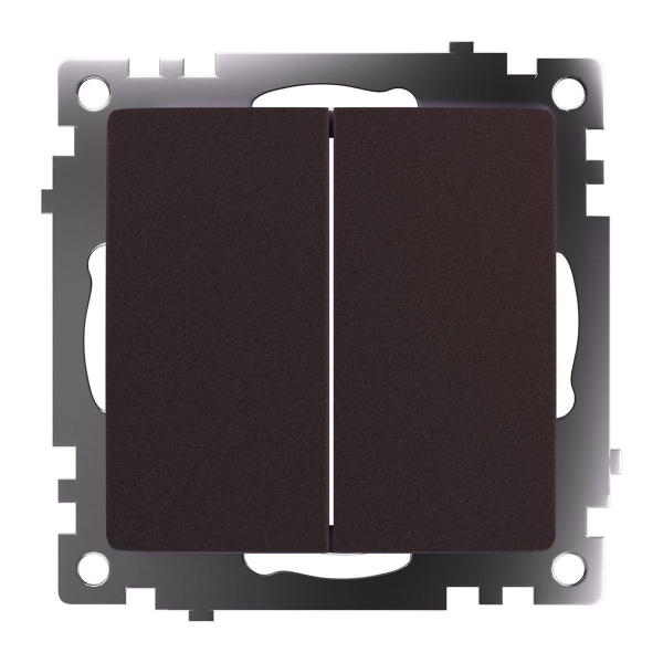 Выключатель двухклавишный Stekker Катрин шоколад GLS10-7104-04 49019