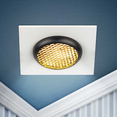 Светильник встраиваемый алюминиевый ЭРА KL110 WH/BK под лампу MR16 GU5.3 белый/черный матовый Б0061531