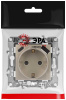 Розетка ЭРА Серия 12 12-4108-04 2P+E 16A-250В со шторками с USB type-A+C 5В-3А шампань Б0067727