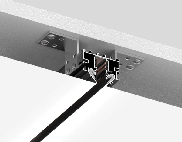 Шинопровод для монтажа в натяжной ПВХ потолок системы крепления Гарпун 3м Ambrella Light TRACK SYSTEM GL1950