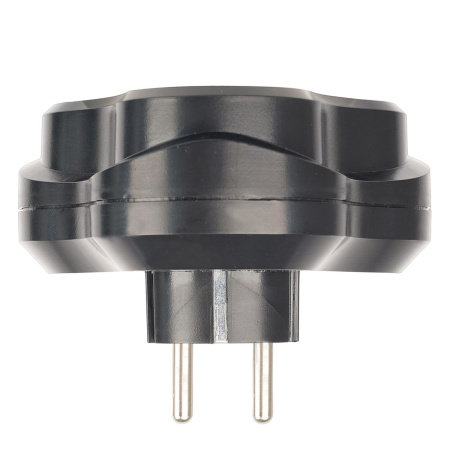 Разветвитель сетевой 3-местный с/з Stekker ADP16-23-21, 250V, 16A, ABS пластик, черный 50682