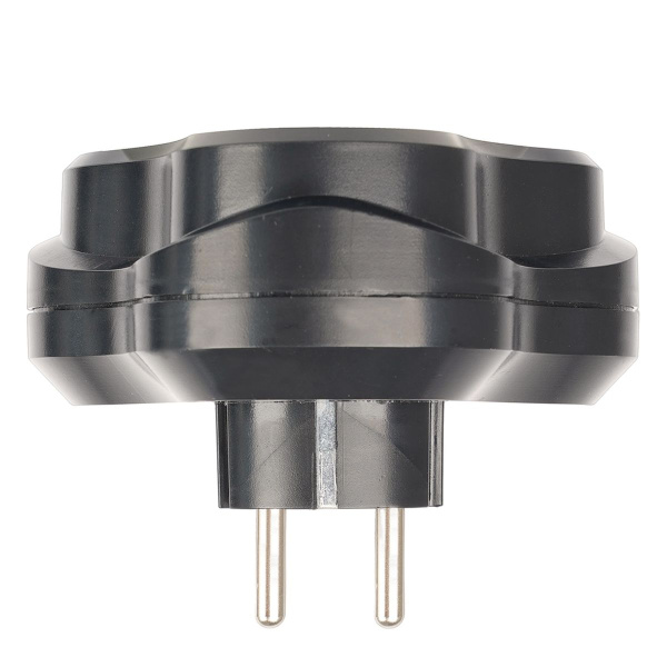 Разветвитель сетевой 3-местный с/з Stekker ADP16-23-21, 250V, 16A, ABS пластик, черный 50682