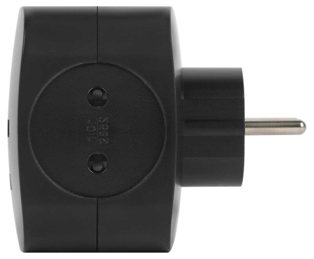 Разветвитель электрический ЭРА SP-4-USB-B на 4 розетки + 2xUSB 2400mA без заземления 10А черный Б0049536