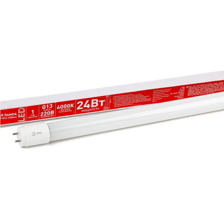 Лампа светодиодная ЭРА G13 24W 4000K матовая ECO LED T8-24W-840-G13-1500mm Б0032978