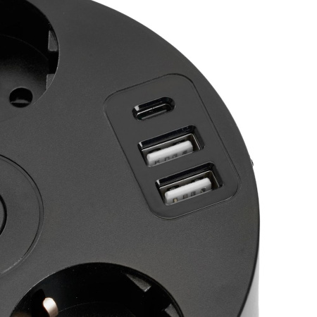 Удлинитель Stekker Comfort 5гн 2USB+С 2,5м с/з Comfort HM10-51-01 49656