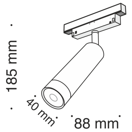 Трековый светодиодный светильник для магнитного шинопровода Maytoni Track Lamps TR019-2-7W4K-B