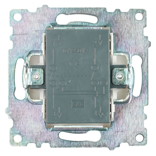 Переключатель перекрестный одноклавишный Stekker Катрин белый GLS10-7110-01 49176