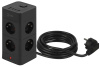 Сетевой фильтр ЭРА TWR-8es-1,5m-4USB-B башня с защитой заземлением с выключателем 8 розеток+4xUSBA+C 1,5м 16А черный Б0069072