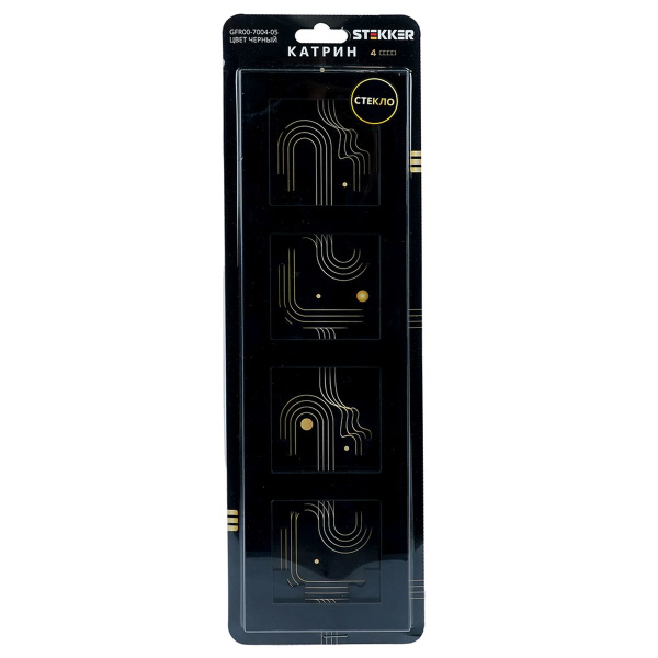 Рамка 4-постовая Stekker Катрин черный GFR00-7004-05 39521