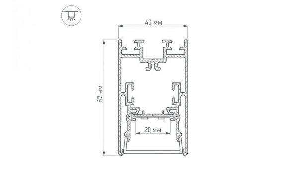 Профиль с рассеивателем Arlight S2-LINE-4067-2500 ANOD+OPAL 021172