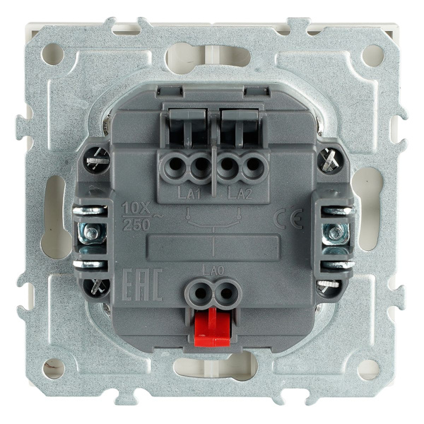 Выключатель 2-клавишный (механизм), СЗК, Stekker, 250В, 10А Эмили, RSW10-5104-01ZK, белый фарфор, soft touch 50231