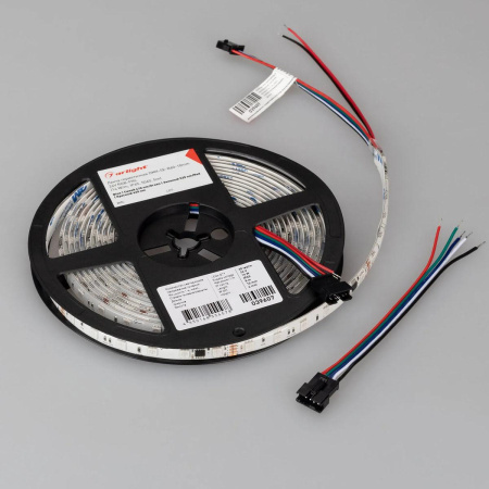 Светодиодная лента герметичная Arlight 14W/m 60LED/m 5060SMD разноцветный 5М DMX-SE-B60-10mm 24V 039607