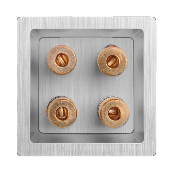 Акустическая розетка Werkel х4 серебряная рифленая WL09-AUDIOx4 4690389085024