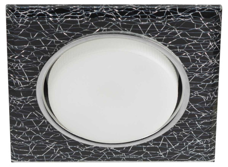 Светильник встраиваемый cо светодиодной подсветкой ЭРА DK LD50 WH/BK под лампу GX53 белый/черный Б0057469