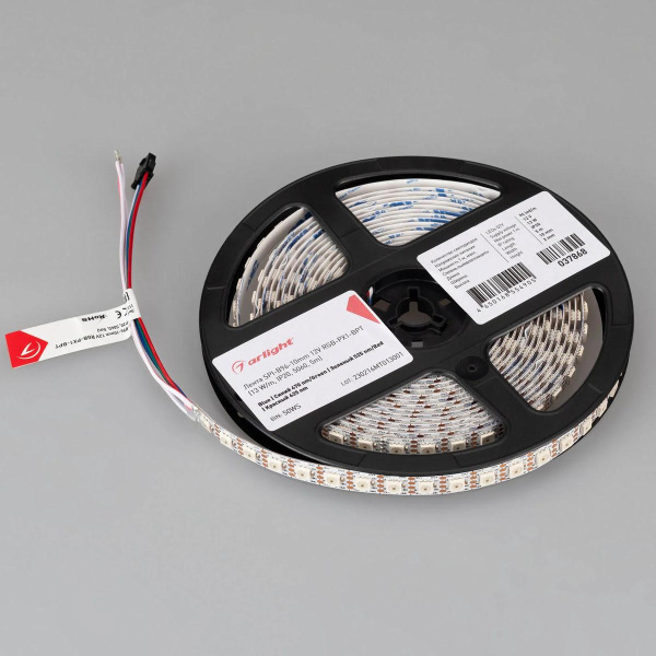Светодиодная лента Arlight 13W/m 96LED/m 5060SMD разноцветный 5М SPI-B96-10mm 12V 037868