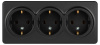 Розетка ЭРА Эксперт 11-2208-05 тройная с заземлением 3х2P+E Schuko IP20 16A-250В ОУ антрацит Б0063007