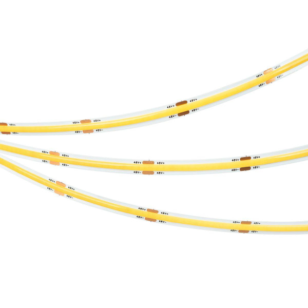 Светодиодная лента Arlight 8W/m 320LED/m CSP теплый белый 50М COB-X320-8mm 48V Warm3000 043244