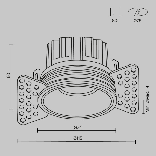 Встраиваемый светодиодный светильник Maytoni Round DL058-12W4K-TRS-BS