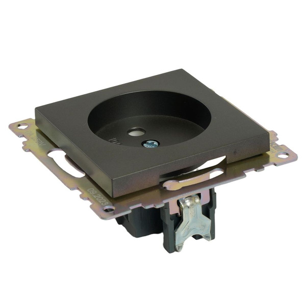 Розетка 2P Stekker Катрин со шторками графит GLS10-7109-06 49420