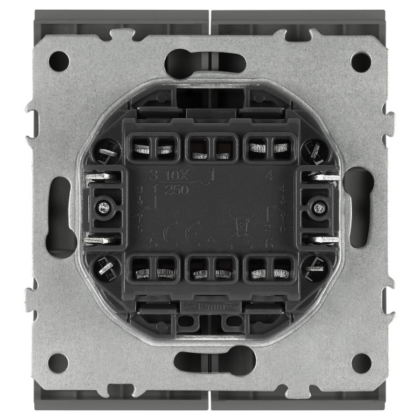 Переключатель ЭРА Arktik 16-1106-06 двойной 10АХ-250В графит Б0070369
