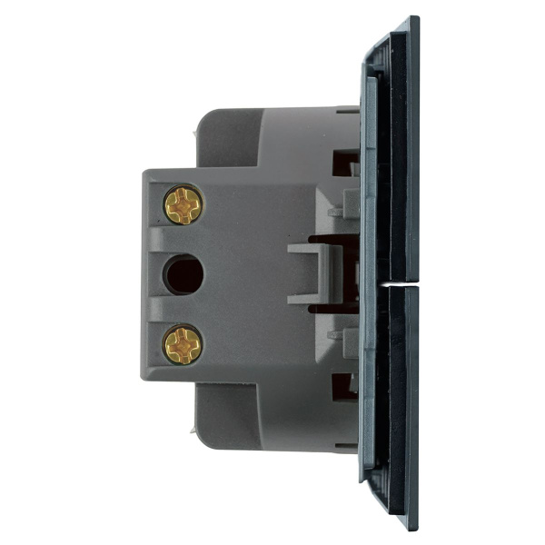 Выключатель 2-клавишный c индикатором (механизм), Stekker, 250В, 10А Мия, RSW10-3102-05, черный бархат 50446