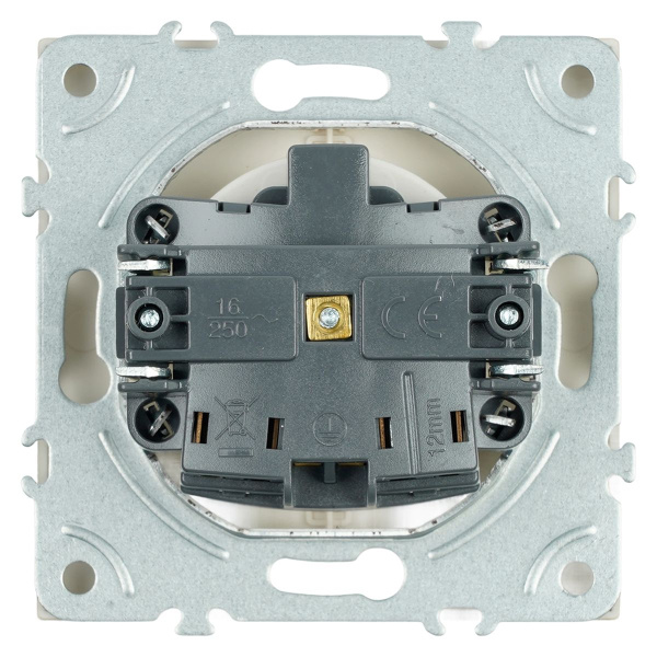 Розетка 1-местная с защитной шторкой с/з (механизм), Stekker, 250В, 16А Эмили, RST16-5110-08, кашемир, soft touch 49906