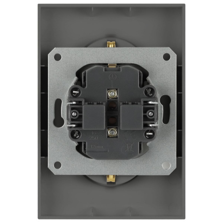 Розетка ЭРА Arktik 16-2105-06 двойная с заземлением 2X2P+E Schuko со шторками 16А-250В графит Б0070459