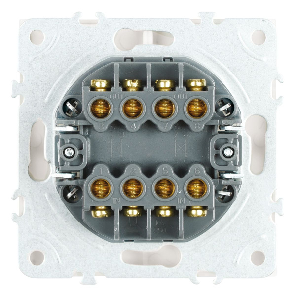 Переключатель перекрестный 2-клавишный (механизм), Stekker, 250В, 10А Эмили, RSW10-5111-01, белый фарфор, soft touch 50162