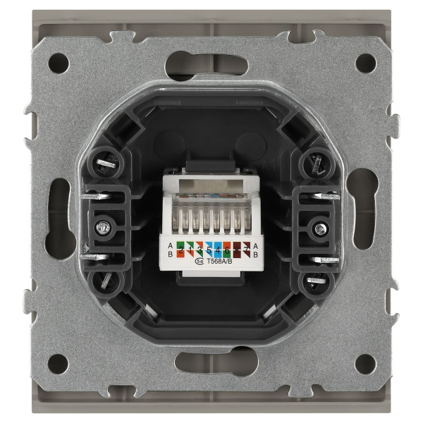 Розетка ЭРА Arktik 16-3107-07 информационная RJ45 титан Б0070480