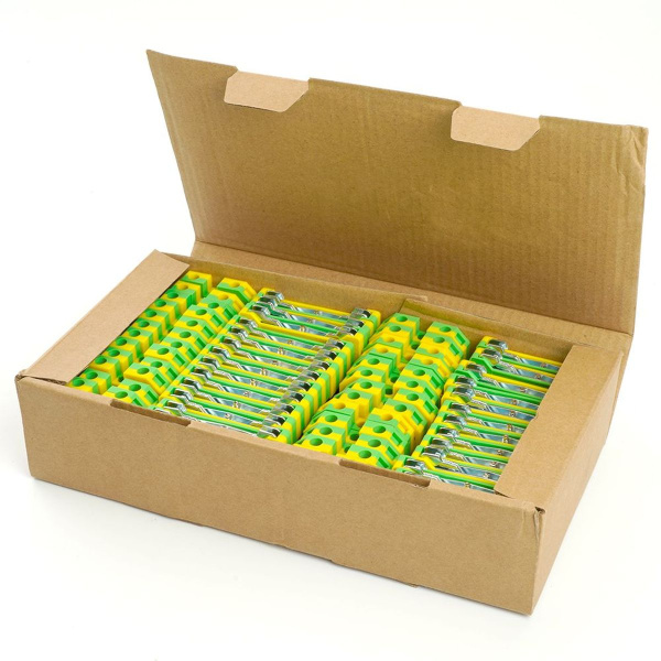 Зажим наборный изолированный (винтовой) 6,0 мм2 (JXB 6), желтый,зеленый LD551-4-60 ЗНИ 49488