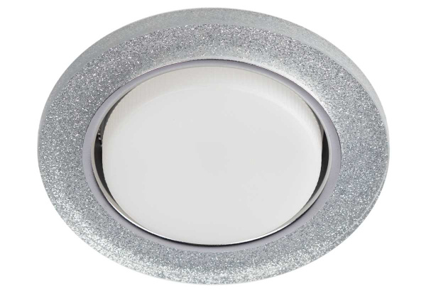 Светильник встраиваемый cо светодиодной подсветкой ЭРА DK LD51 CH/SHSL под лампу GX53 хром/серебро Б0057466