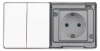 Блок розетка с выключателем ЭРА Эксперт 11-7502-01 двойной IP55 16A-10AX-250В ОУ белый Б0063270