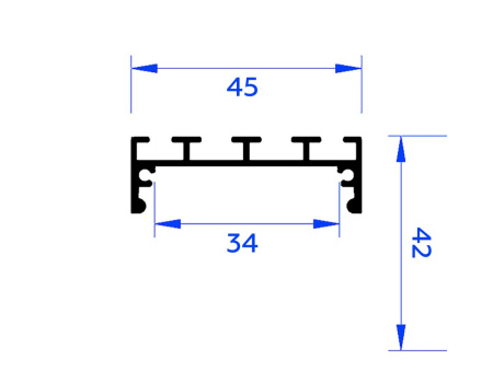 Профиль алюминиевый накладной/подвесной "Profile System" AMBRELLA LIGHT ILLUMINATION GP3070BK