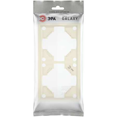 Рамка для розеток и выключателей ЭРА Galaxy 15-5002-02 на 2 поста слоновая кость Б0070845