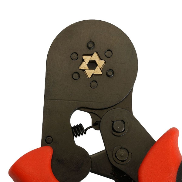 Кримпер Stekker CTLS006-250 для обжима штыревых втулочных наконечников 0,25-6мм2, 6 сегментов,красный, черный 49612