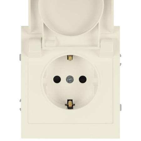 Розетка ЭРА Arktik 16-2103-02 с заземлением 2P+E Schuko со шторками с крышкой 16А-250В слоновая кость Б0070435
