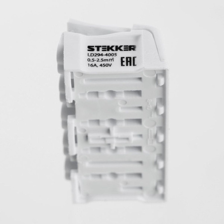 Клемма монтажная Stekker, LD294-4005, для подключения фазных проводников, 5 контактных групп (3 ввода, 3 вывода на полюс) 32956