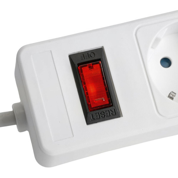 Сетевой фильтр 5-местный с/з Stekker HM20-51-02 3x1мм2, 1,8 м, серия Optima, белый 50092