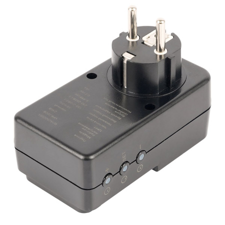 Реле напряжения для розетки регулируемое Stekker VPR-200B, 230В,16A,черный 50690