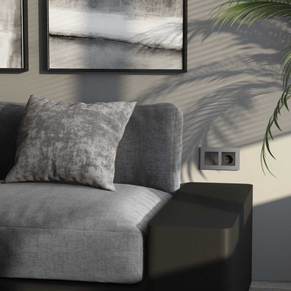 Рамка Werkel Slab на 2 поста серебро матовый W0022965 4690389193415