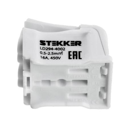 Клемма монтажная Stekker, LD294-4002, для подключения фазных проводников, 2 контактные группы (3 ввода, 3 вывода на полюс) 32733