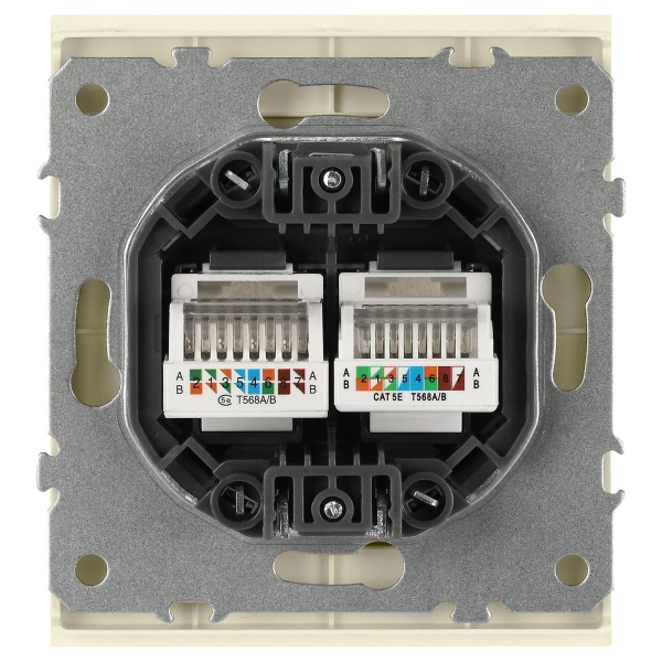 Розетка ЭРА Arktik 16-3108-02 информационная двойная 2XRJ45 слоновая кость Б0070485
