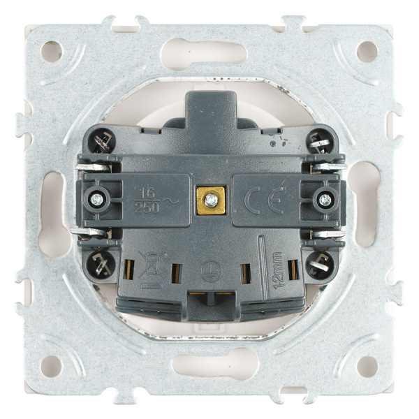 Розетка 2P+PE Stekker Эмили со шторками крышкой белый фарфор RST16-5112-01 49881