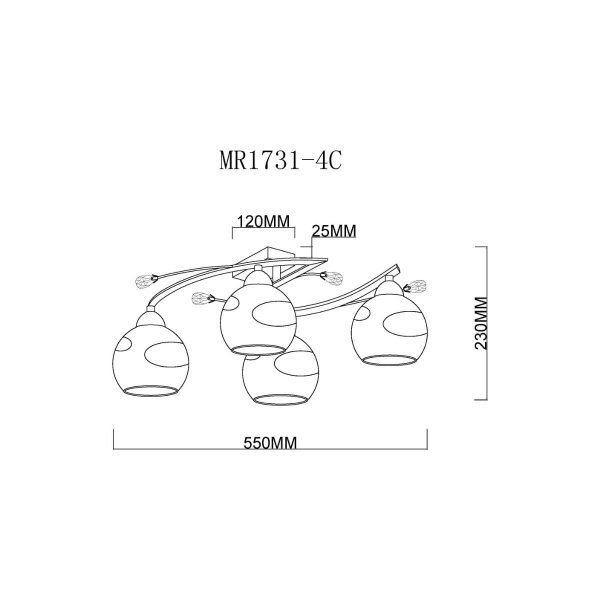 Потолочная люстра MyFar Stella MR1731-4C