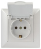Розетка ЭРА Intro Solo Schuko 2P+E 16A 250V с крышкой перламутровый 4-203-06 Б0053662